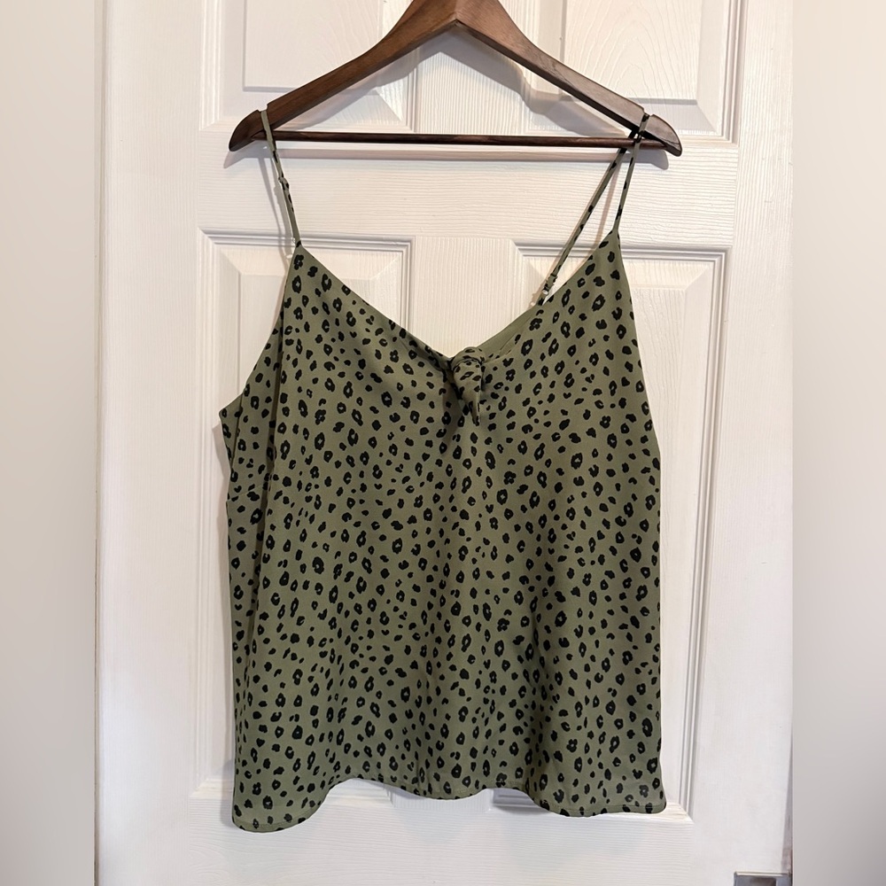 Lush Olive Green Black Spotted Camisole